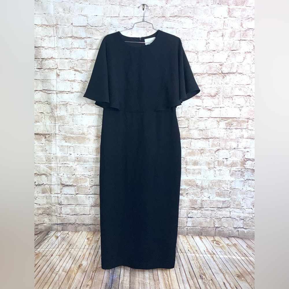 Tuckernuck Pomander Place Leah Cape Dress in Black Size 10 - Picture 4 of 9